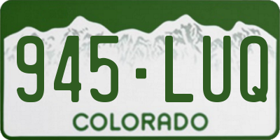 CO license plate 945LUQ