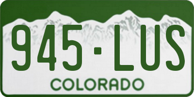 CO license plate 945LUS