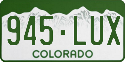 CO license plate 945LUX