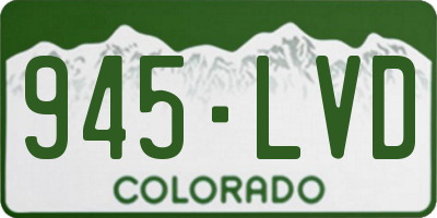 CO license plate 945LVD