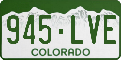 CO license plate 945LVE