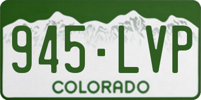 CO license plate 945LVP