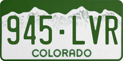 CO license plate 945LVR