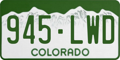 CO license plate 945LWD
