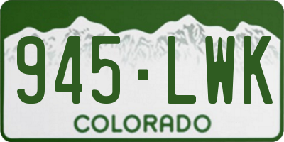 CO license plate 945LWK