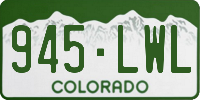 CO license plate 945LWL