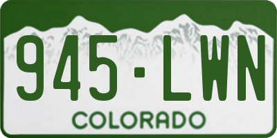 CO license plate 945LWN