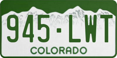 CO license plate 945LWT
