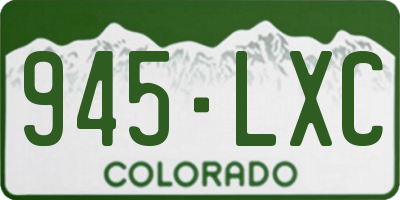 CO license plate 945LXC