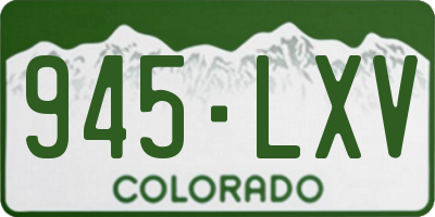 CO license plate 945LXV