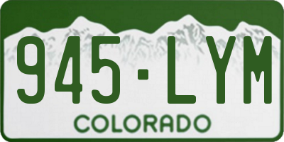 CO license plate 945LYM