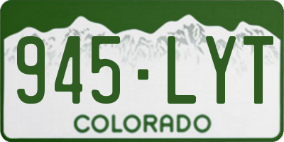 CO license plate 945LYT