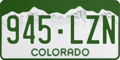 CO license plate 945LZN