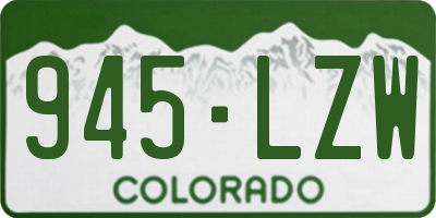 CO license plate 945LZW