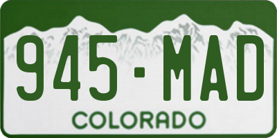 CO license plate 945MAD