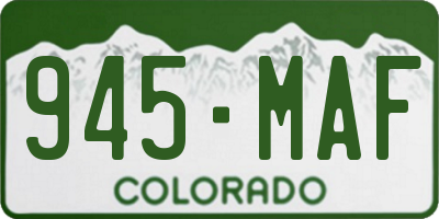 CO license plate 945MAF