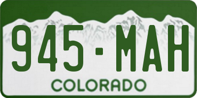 CO license plate 945MAH