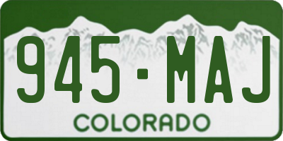 CO license plate 945MAJ