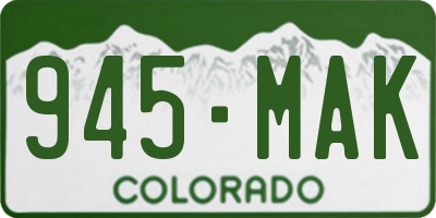 CO license plate 945MAK