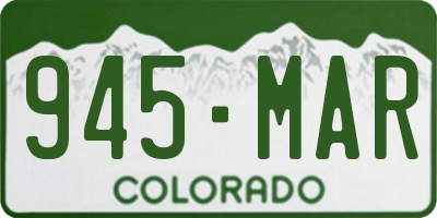 CO license plate 945MAR