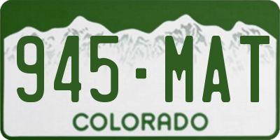 CO license plate 945MAT