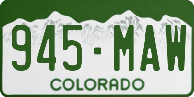 CO license plate 945MAW