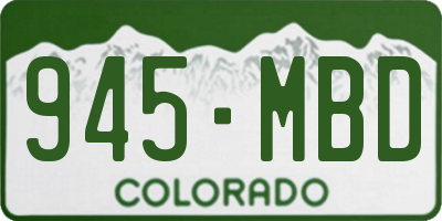 CO license plate 945MBD