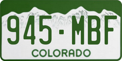 CO license plate 945MBF