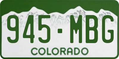 CO license plate 945MBG