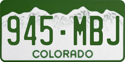 CO license plate 945MBJ