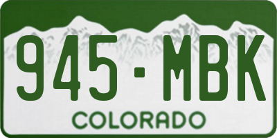 CO license plate 945MBK