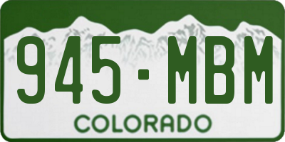 CO license plate 945MBM