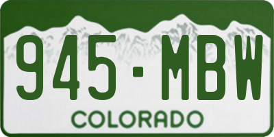 CO license plate 945MBW