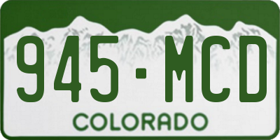 CO license plate 945MCD