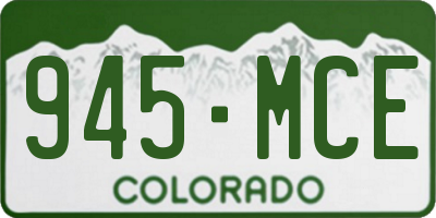 CO license plate 945MCE