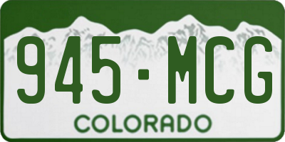 CO license plate 945MCG