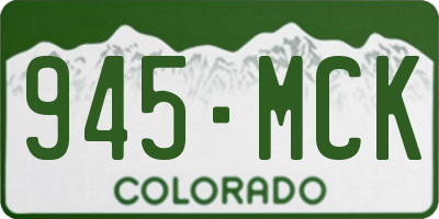 CO license plate 945MCK