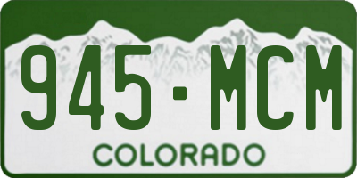 CO license plate 945MCM