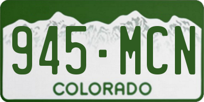 CO license plate 945MCN