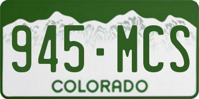 CO license plate 945MCS
