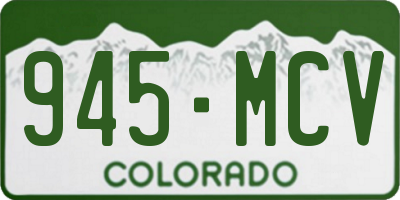 CO license plate 945MCV