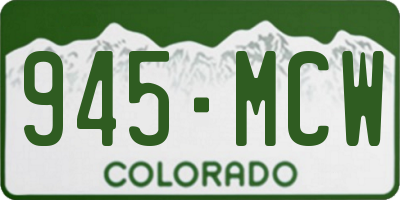 CO license plate 945MCW
