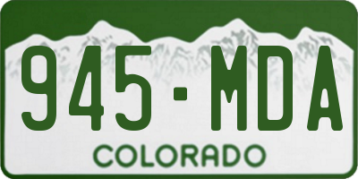 CO license plate 945MDA