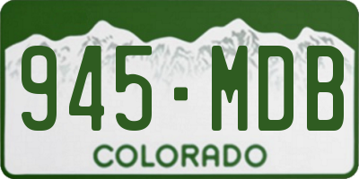 CO license plate 945MDB