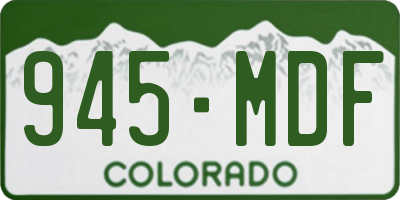 CO license plate 945MDF