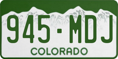 CO license plate 945MDJ