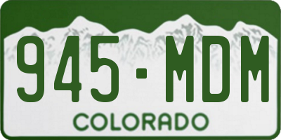 CO license plate 945MDM