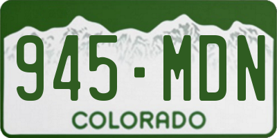 CO license plate 945MDN