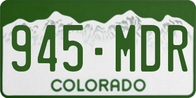 CO license plate 945MDR