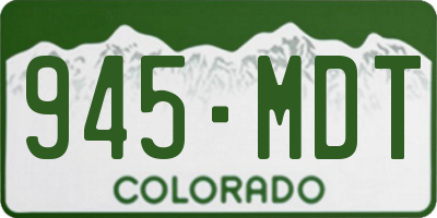 CO license plate 945MDT